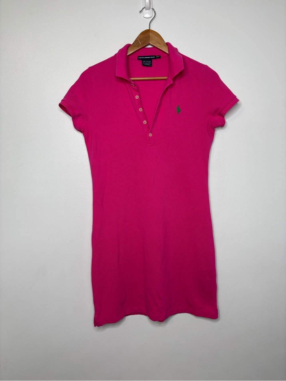 Vintage Ralph Lauren Sport Polo Dress Pink Size Medium